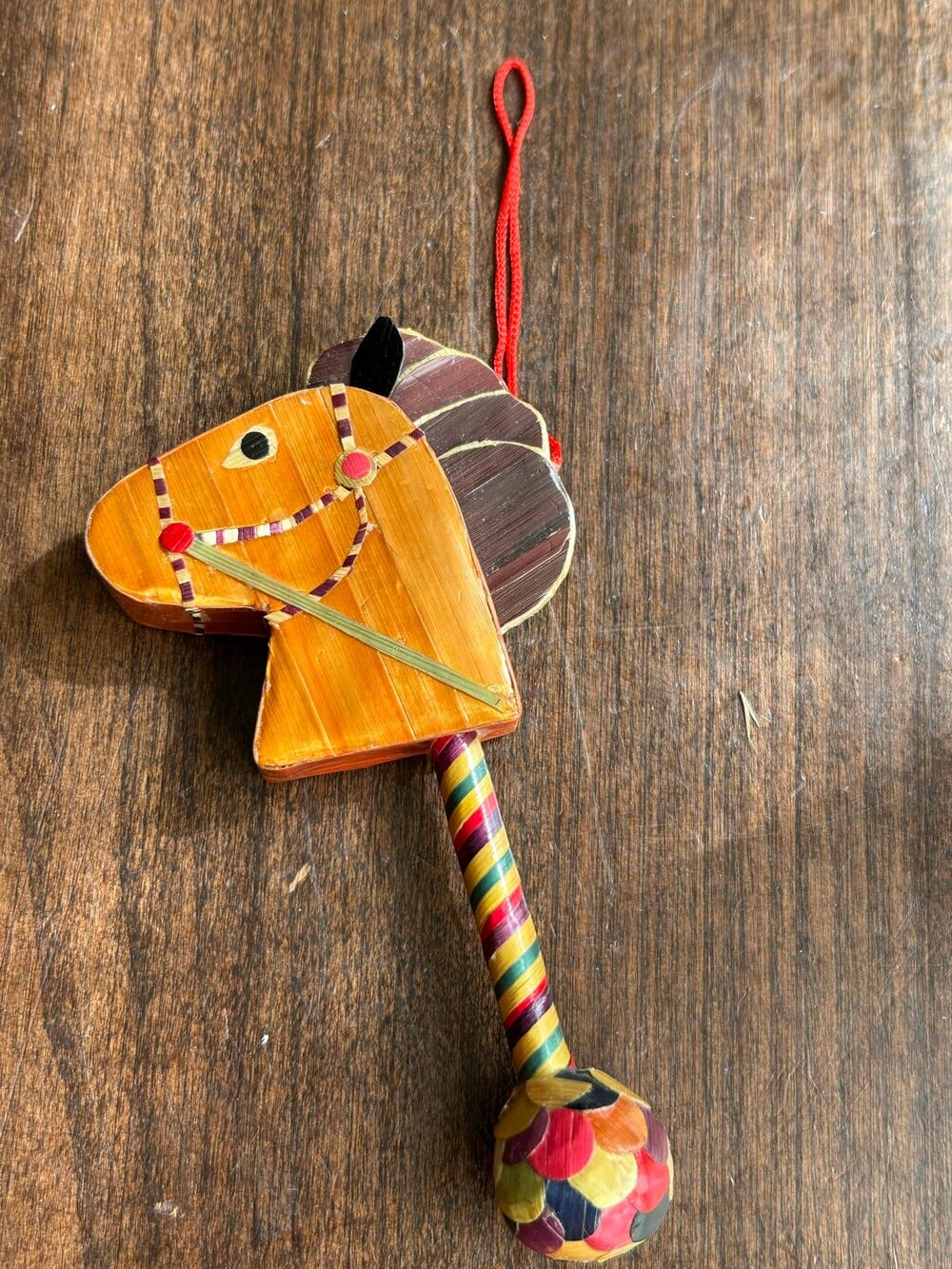 Vintage horse head riding toy Christmas ornament